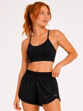 Calvin Klein Performance Black Logo Print Running Shorts
